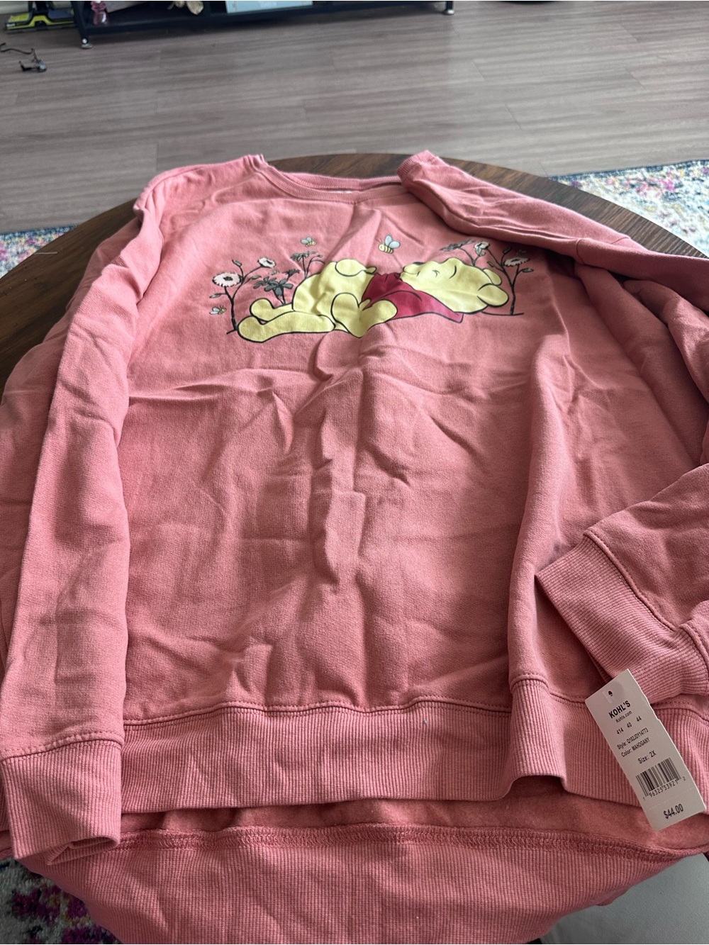 Disney Pink Crewneck Sweater with Pooh Graphic - Picture 1 of 1